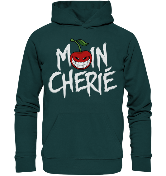Moin Cherié - Logo Weiß - Organic Hoodie