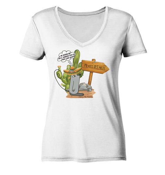 Cheesy -The Mouse® viva la Mexico - Ladies Organic V-Neck Shirt