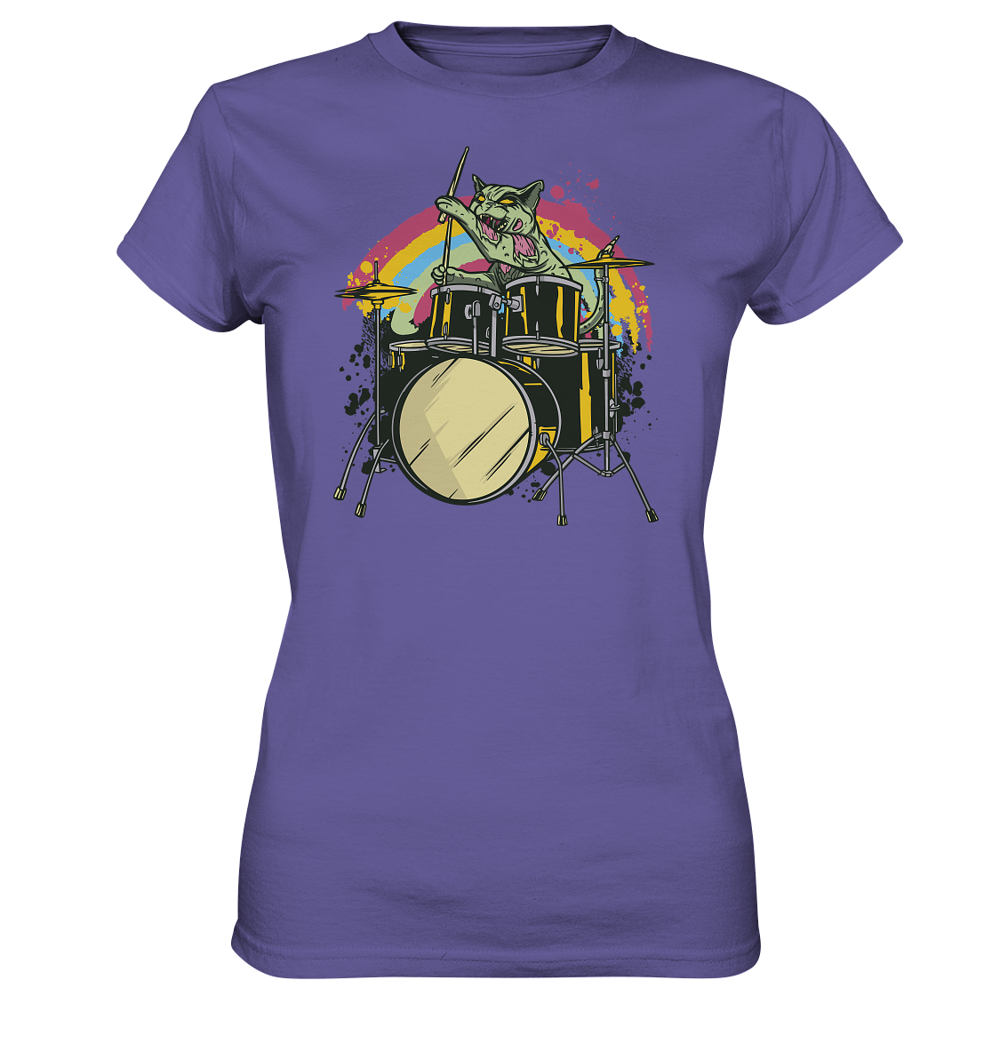 Carlo - The Zombie Drummer Cat - Ladies Premium Shirt