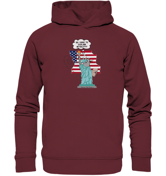 Cheesy The Mouse goes America - Organic Fashion Hoodie