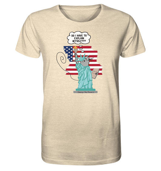 Cheesy The Mouse goes America - Organic Shirt
