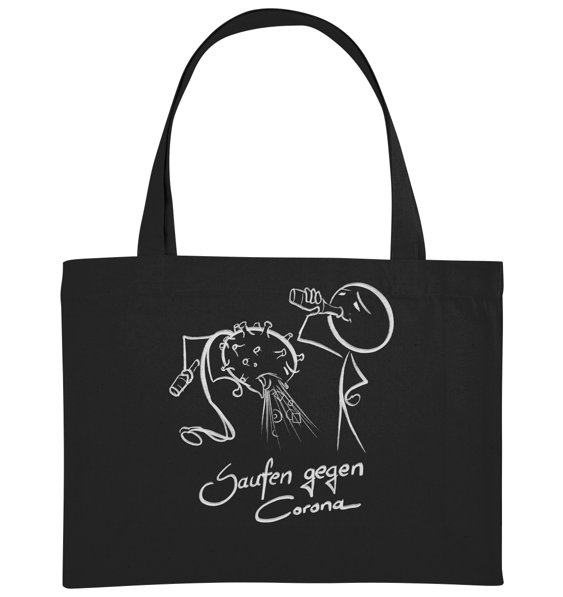 Saufen gegen Corona - Organic Shopping-Bag