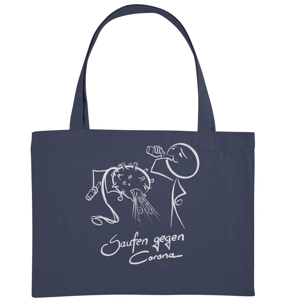 Saufen gegen Corona - Organic Shopping-Bag